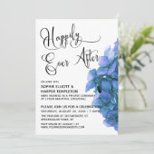 Blauwe Hortensia Happily Ever After Ontvangst Kaart (Staand voorkant)