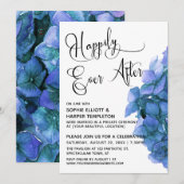 Blauwe Hortensia Happily Ever After Ontvangst Kaart (Voorkant / Achterkant)