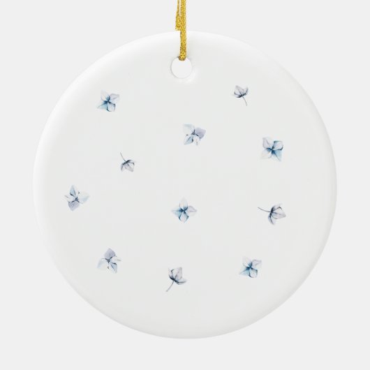 Blauwe hortensia huwelijkscadeau Keramische kerstb Keramisch Ornament (Achterkant)