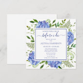 Blauwe Hortensia Iets Blues Voor Ik Trouw Kaart (Voorkant / Achterkant)