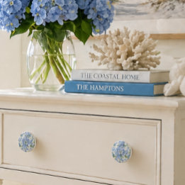 Blauwe Hortensia Kastknop Kustdecoratie Keramische Knop
