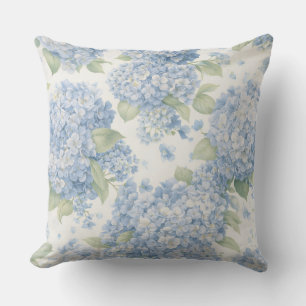 Blauwe Hortensia Kust Worp Kussen Elegantie