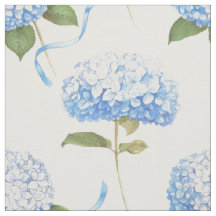 Blauwe Hortensia Lint Bloemmotief