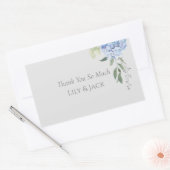 Blauwe Hortensia Maagdenpalm Bloemige Bedank Stick Rechthoekige Sticker (Envelop)