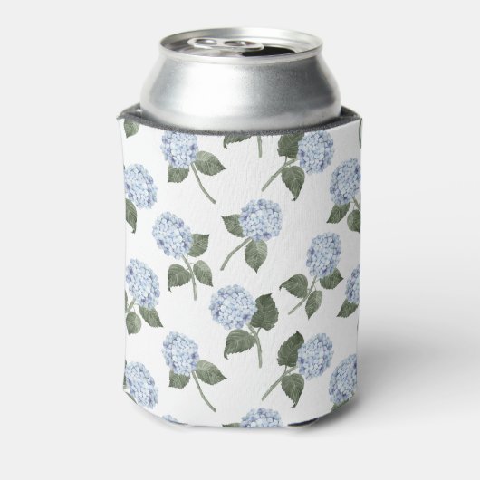 Blauwe hortensia monogram blikjeskoeler (Blikje Achterkant)