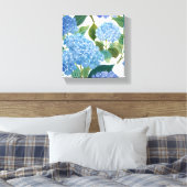 Blauwe hortensia | Mooie bloemen Struik Canvas Afdruk (Insitu (Slaapkamer))
