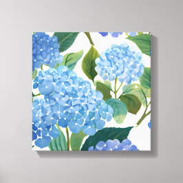 Blauwe hortensia | Mooie bloemen Struik Canvas Afdruk