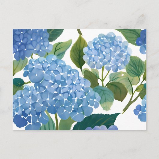 Blauwe hortensia | Mooie bloemen Struik Feestdagenkaart (Voorkant)