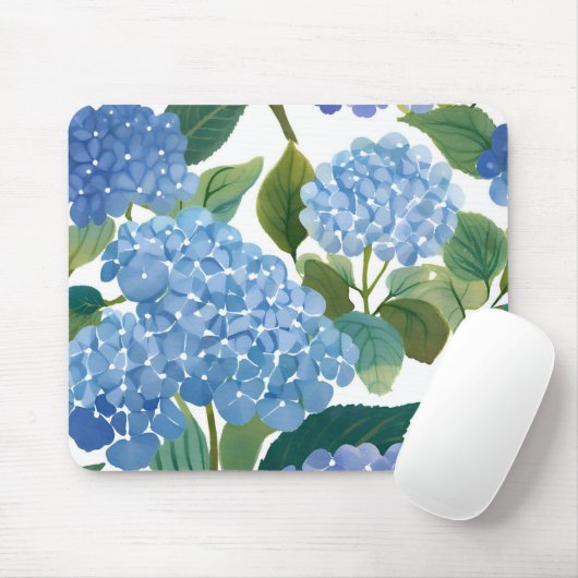 Blauwe hortensia | Mooie bloemen Struik Muismat (Met muis)