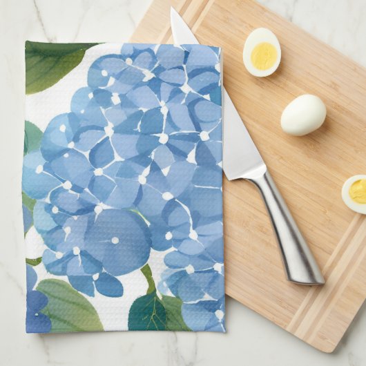 Blauwe hortensia | Mooie bloemen Struik Theedoek (Quarter Fold)