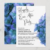 Blauwe hortensia nog lang en gelukkig na feestontv kaart (Voorkant / Achterkant)