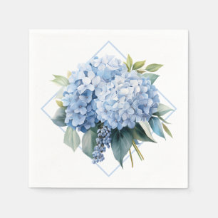 Blauwe Hortensia Papieren Servetten