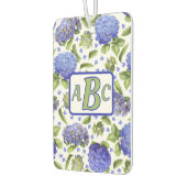 Blauwe hortensia patroon gepersonaliseerd monogram luchtverfrisser (Links)