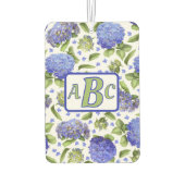 Blauwe hortensia patroon gepersonaliseerd monogram luchtverfrisser (Achterkant)