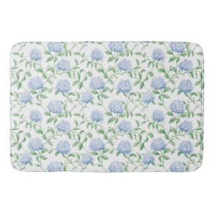 Blauwe Hortensia Patroon Waterverf Bloemige Botani Badmat