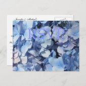 Blauwe hortensia RSVP-respons Uitnodiging Briefkaart (Voorkant / Achterkant)