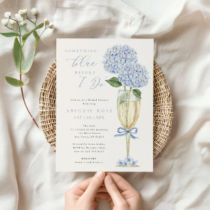 Blauwe Hortensia Something Blue Bruidsfeest Kaart