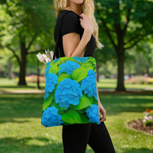 Blauwe Hortensia Tote Tas
