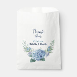 Blauwe Hortensia Waterverf Bloemachtige Bruiloft Bedankzakje