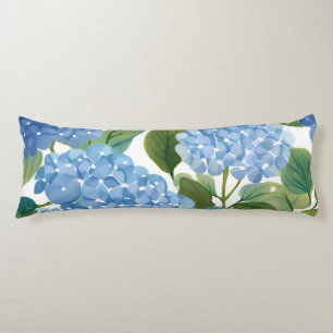 Blauwe Hortensia Waterverf Bloemenkust Lichaamskussen