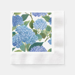 Blauwe Hortensia Waterverf Bloemstuk Servet