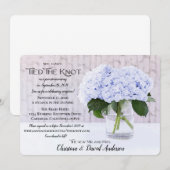 Blauwe Hortensia Wij Hebben Ons Jawoord Gegeven Kaart (Voorkant / Achterkant)