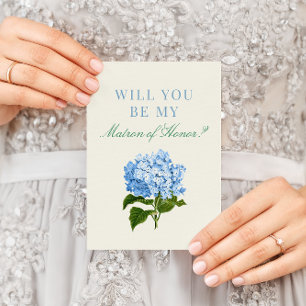 Blauwe Hortensia Wil Je Mijn Getuige Zijn Kaart
