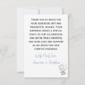 Blauwe Hortensia Witte Rozen Trouw Dankjewel Bedankkaart (Achterkant)