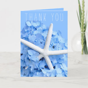 Blauwe Hortensia Zeester Dankjewel Bruidsfeest Bedankkaart