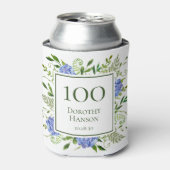 Blauwe Hortensia's 100e Verjaardag Blikjeskoeler (Blikje Voorkant)