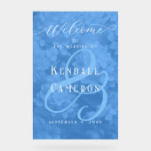 Blauwe hortensia's Bloemen Huwelijk Welkom Acryl Bord (Voorkant)