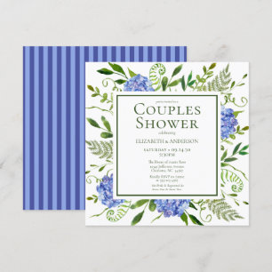 Blauwe Hortensia's Bloemen Waterverf Koppel Bruilo Kaart