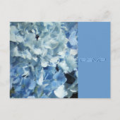 Blauwe hortensia's bruiloft RSVP Uitnodiging Briefkaart (Voorkant)