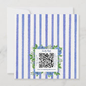 Blauwe hortensia's bruiloft uitnodiging met QR-cod (Achterkant)