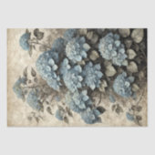 blauwe hortensia's - decoupage - tissuepapier (Voorkant)