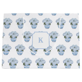 Blauwe hortensia's in Chinoiserie Pot Groot Cadeauzakje