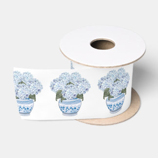 Blauwe Hortensia's in Chinoiserie Pot Lint