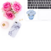 Blauwe hortensia's in Chinoiserie Pot Vinyl Sticke Sticker