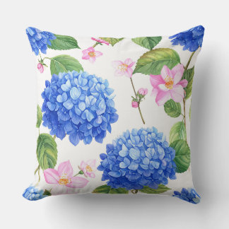Blauwe Hortensia's Kussen