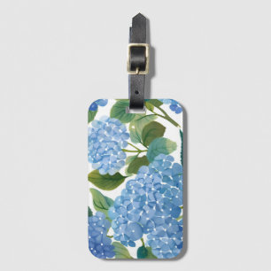 Blauwe Hortensia's Mooie Bloeiende Struik Bagagelabel