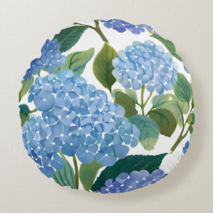 Blauwe Hortensia's Mooie Bloeiende Struik Rond Kussen