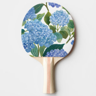 Blauwe Hortensia's Mooie Bloeiende Struik Tafeltennisbatje