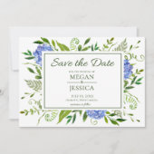 Blauwe Hortensia's Save The Date (Voorkant)