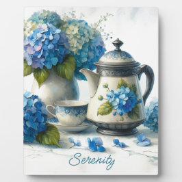 Blauwe Hortensia's Sipperig en Sereniteit Fotoplaat