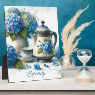 Blauwe Hortensia's Sipperig en Sereniteit Fotoplaat