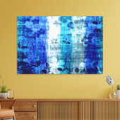  blauwe houtkunst canvas afdruk (Insitu (Woonkamer))