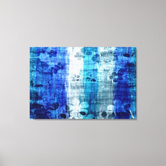  blauwe houtkunst canvas afdruk (Voorkant)