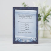 Blauwe Huwelijksvoltrekking Ceremonie Aangepaste O Kaart (Staand voorkant)