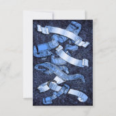 Blauwe Huwelijksvoltrekking Ceremonie Aangepaste O Kaart (Achterkant)