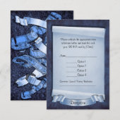 Blauwe Huwelijksvoltrekking Ceremonie Aangepaste O Kaart (Voorkant / Achterkant)